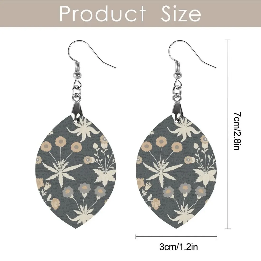 Custom Wooden Leaf Earrings with Your Photo or Design, Printed on Both Sides — photo 5