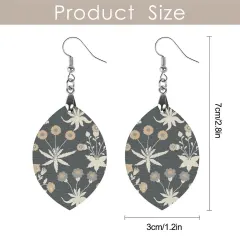 Custom Wooden Leaf Earrings with Your Photo or Design, Printed on Both Sides thumbnail 5