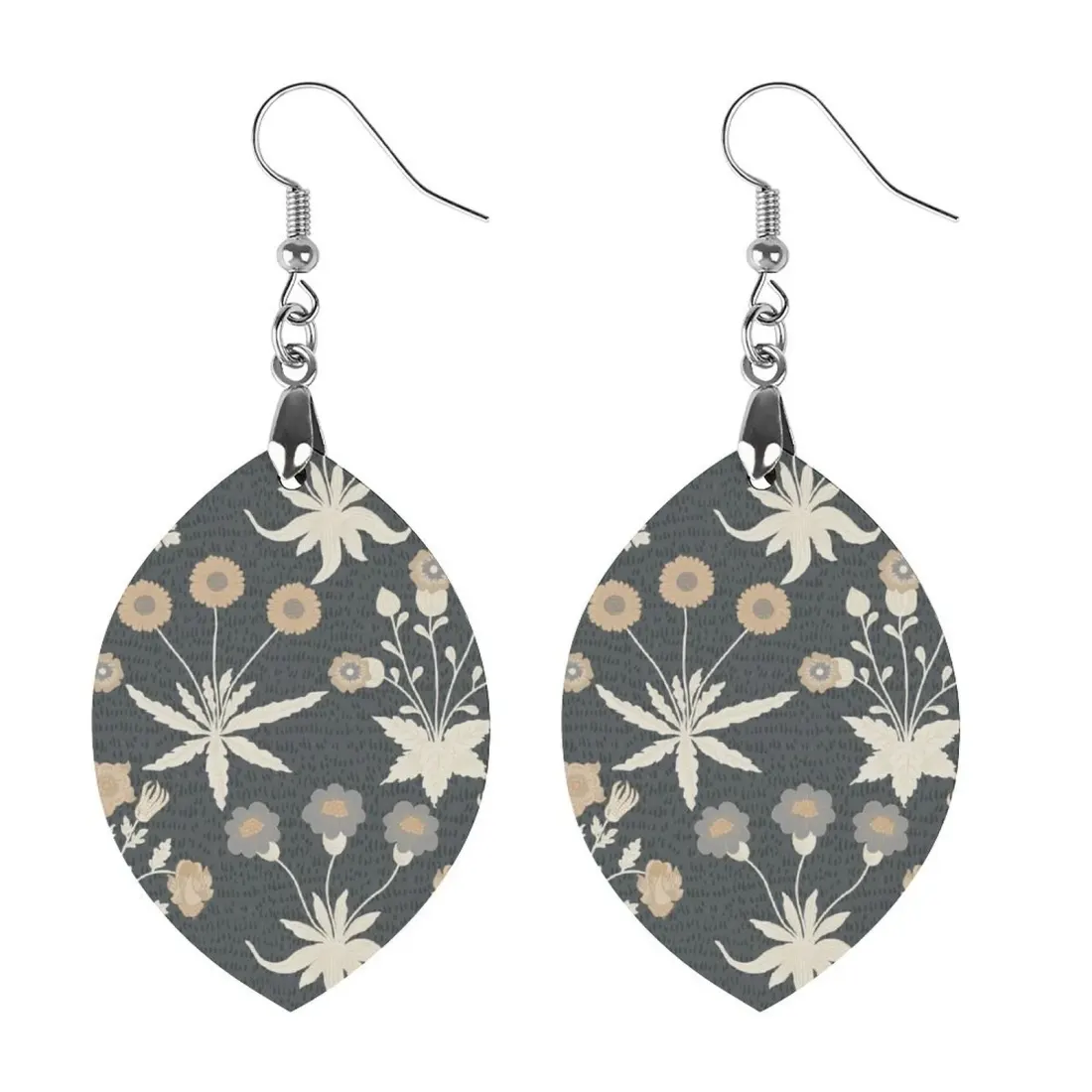Custom Wooden Leaf Earrings with Your Photo or Design, Printed on Both Sides — photo 6