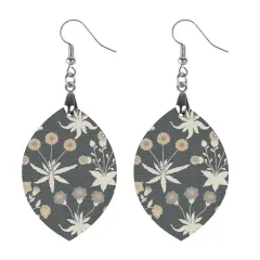 Custom Wooden Leaf Earrings with Your Photo or Design, Printed on Both Sides thumbnail 6