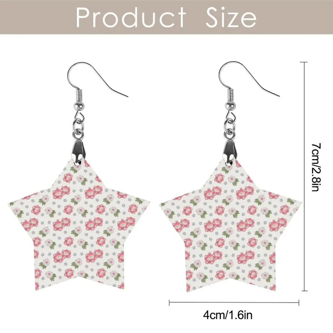 Personalized Wooden Star Earrings with Your Photo, Printed on Both Sides — photo 5