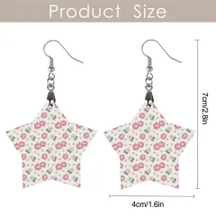 Personalized Wooden Star Earrings with Your Photo, Printed on Both Sides thumbnail 5