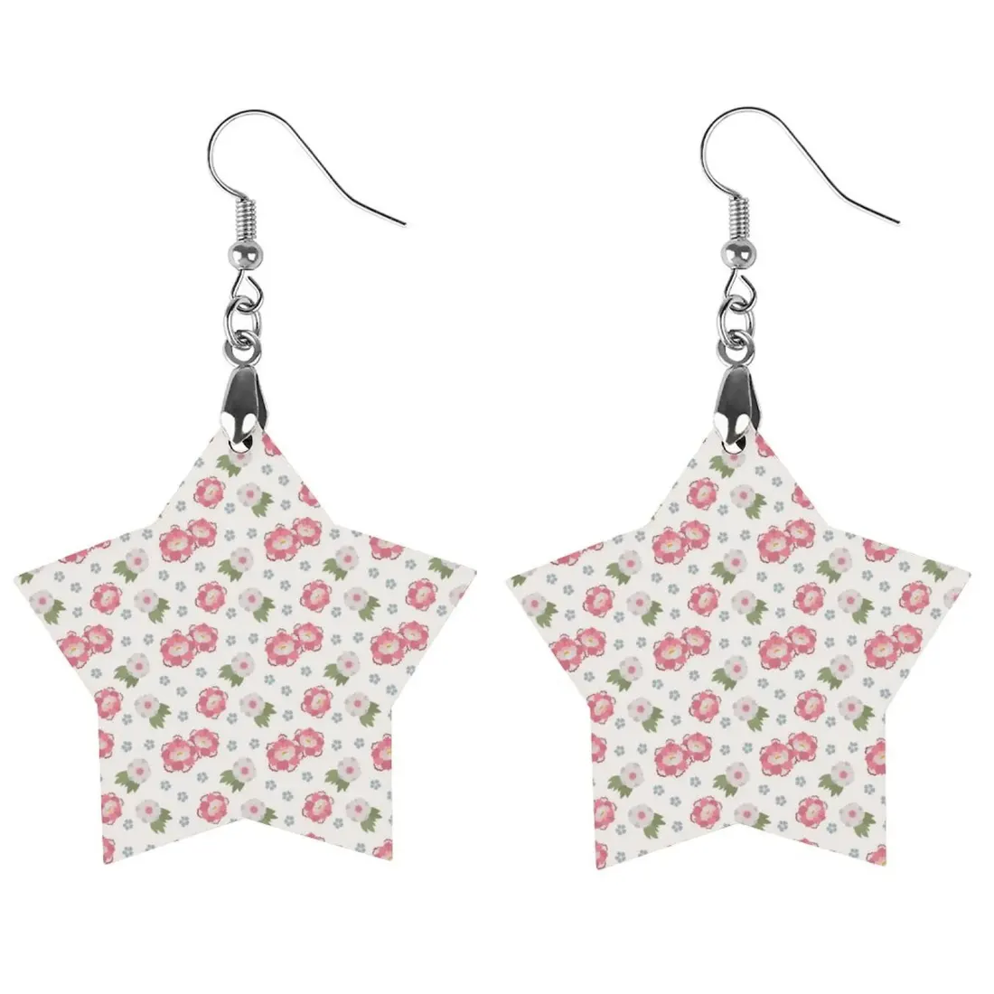 Personalized Wooden Star Earrings with Your Photo, Printed on Both Sides — photo 6