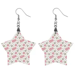 Personalized Wooden Star Earrings with Your Photo, Printed on Both Sides thumbnail 6