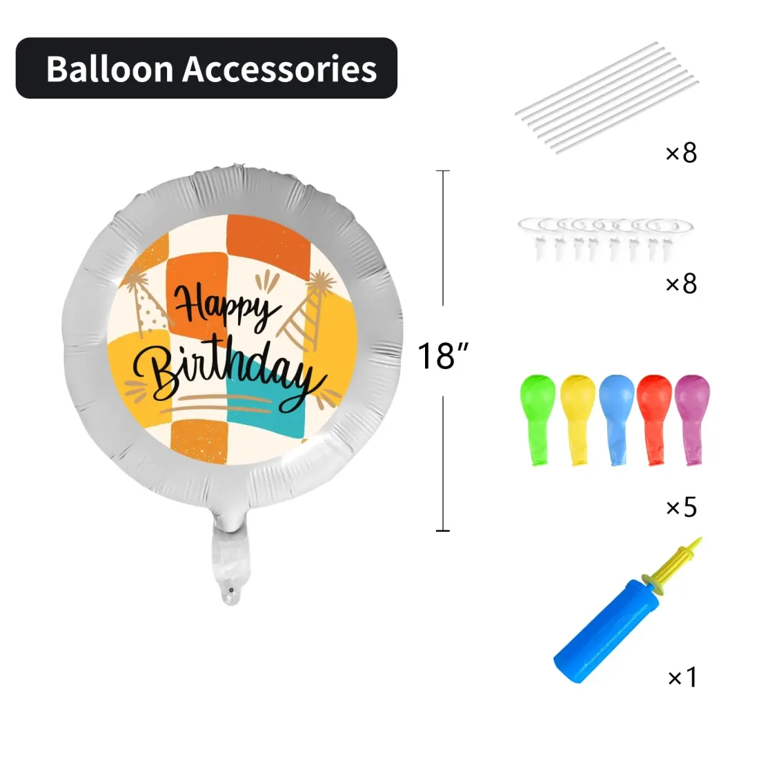 Custom Birthday Foil Balloons with Your Photo or Design, 18 Inch, Set of 3 — photo 4