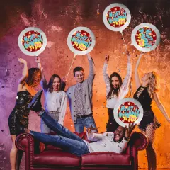 Custom Printed Party Balloons with Your Photo or Design, 18 Inch Foil, Set of 5 thumbnail 1