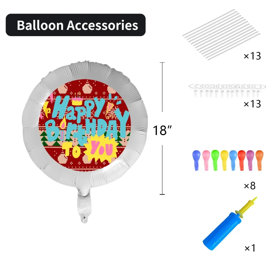 Custom Printed Party Balloons with Your Photo or Design, 18 Inch Foil, Set of 5 — photo 4