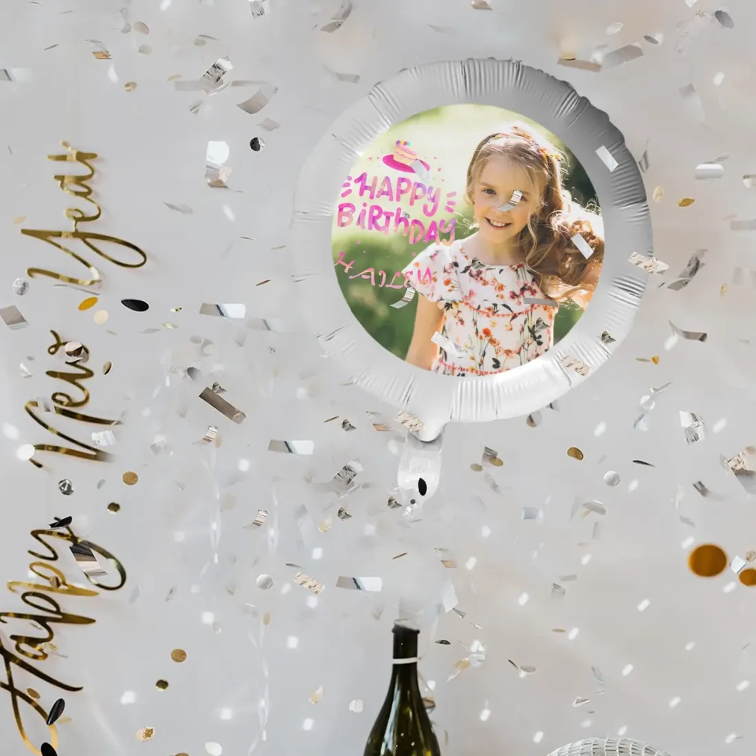 Personalized Birthday Photo Balloon with Name, 18 Inch Foil Balloon Kit — photo 2