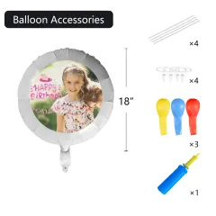 Personalized Birthday Photo Balloon with Name, 18 Inch Foil Balloon Kit thumbnail 4