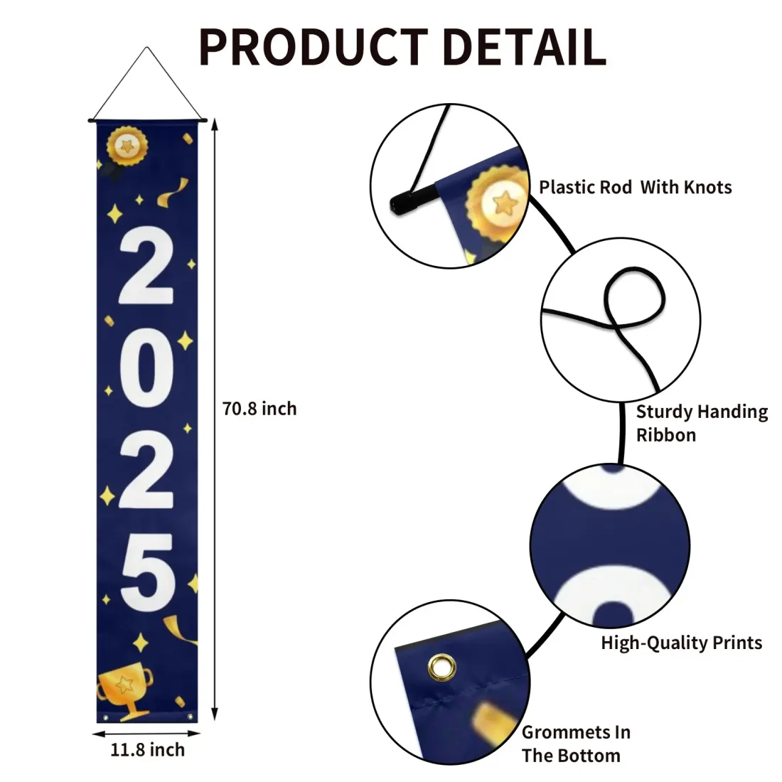Custom Graduation Door Banner with Your Design, Porch Sign for Grad Party — photo 4