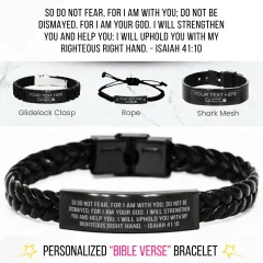 Custom Engraved Bible Verse Bracelet: Personalized Text Quotes Christian Gifts, Religious Scripture Jewelry thumbnail 2
