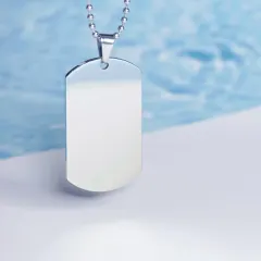 Baptized in Christ Dog Tag Necklace: Personalized Name Date Cross Engraved Christian Gift thumbnail 4
