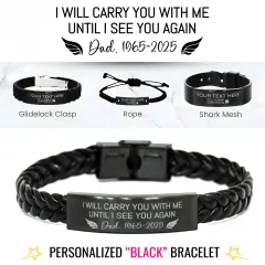 Personalized Remembrance Bracelet: Loss of Mom Dad Sister Brother Friend Gifts, Engraved Memorial Jewelry thumbnail 1