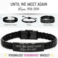 Personalized Remembrance Bracelet: Engraved Until We Meet Again Dad Sister Brother Friend Gifts thumbnail 1