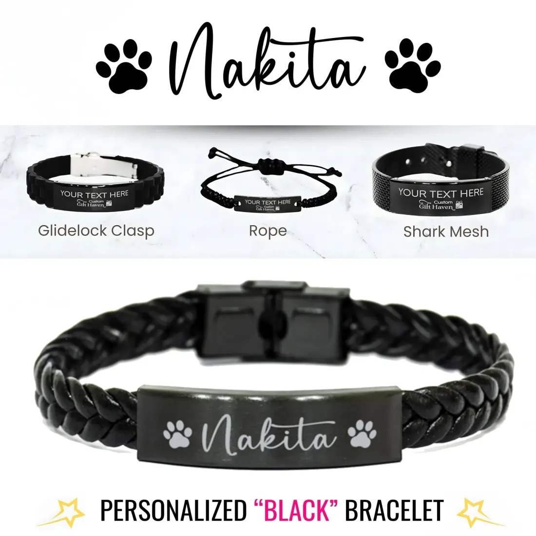 Personalized Pet Name Bracelet with Angel Wings: Custom Engraved Pet Loss Jewelry Gift