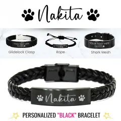 Personalized Pet Name Bracelet with Angel Wings: Custom Engraved Pet Loss Jewelry Gift thumbnail 1