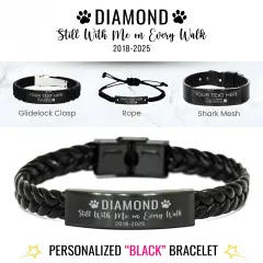 Engraved Pet Memorial Bracelet: Personalized Cat Dog Loss Jewelry thumbnail 1
