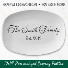 Personalized Family Name Oval Platter: Custom Elegant Celebration Home Decor Kitchenware Gift thumbnail 1