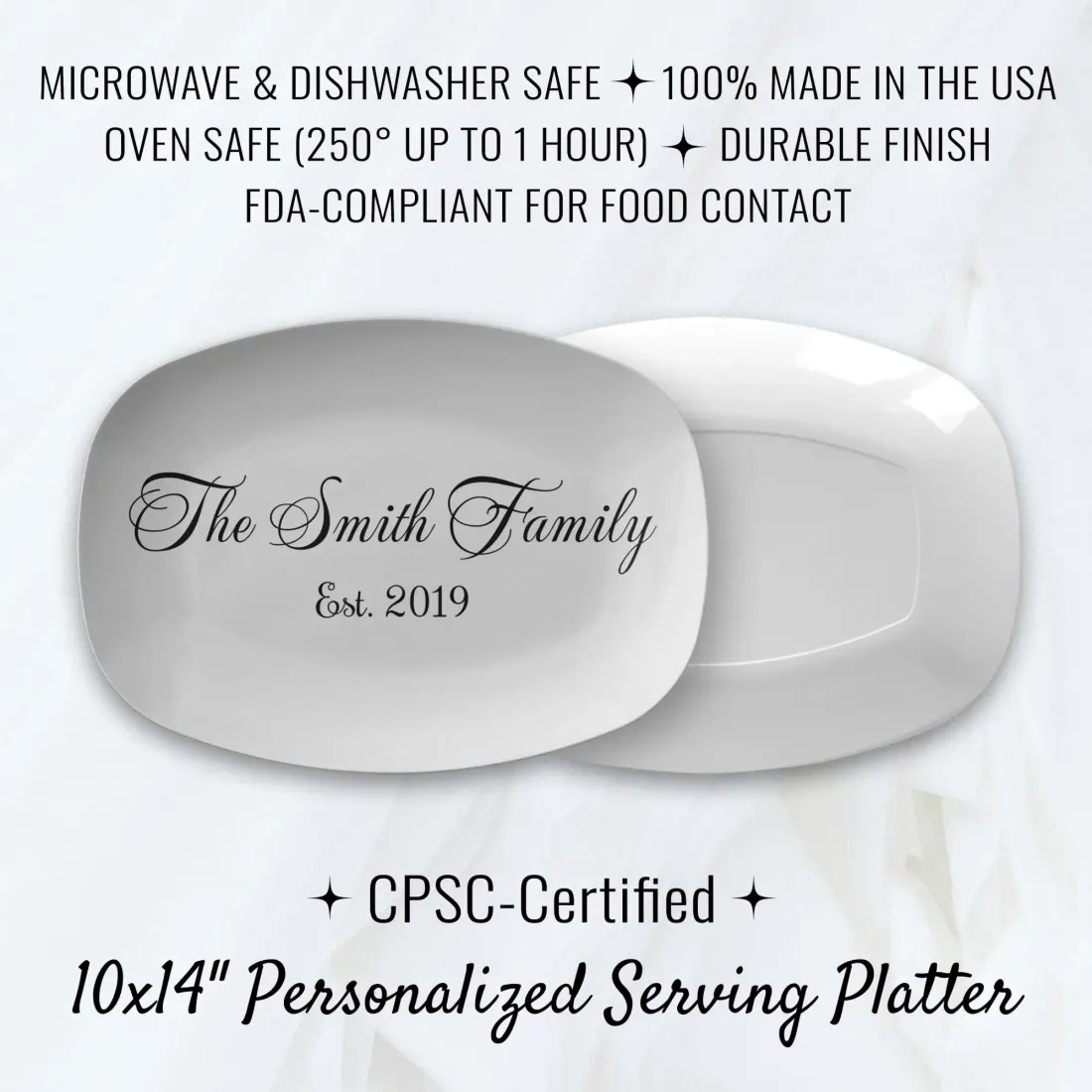Personalized Family Name Oval Platter: Custom Elegant Celebration Home Decor Kitchenware Gift — photo 2
