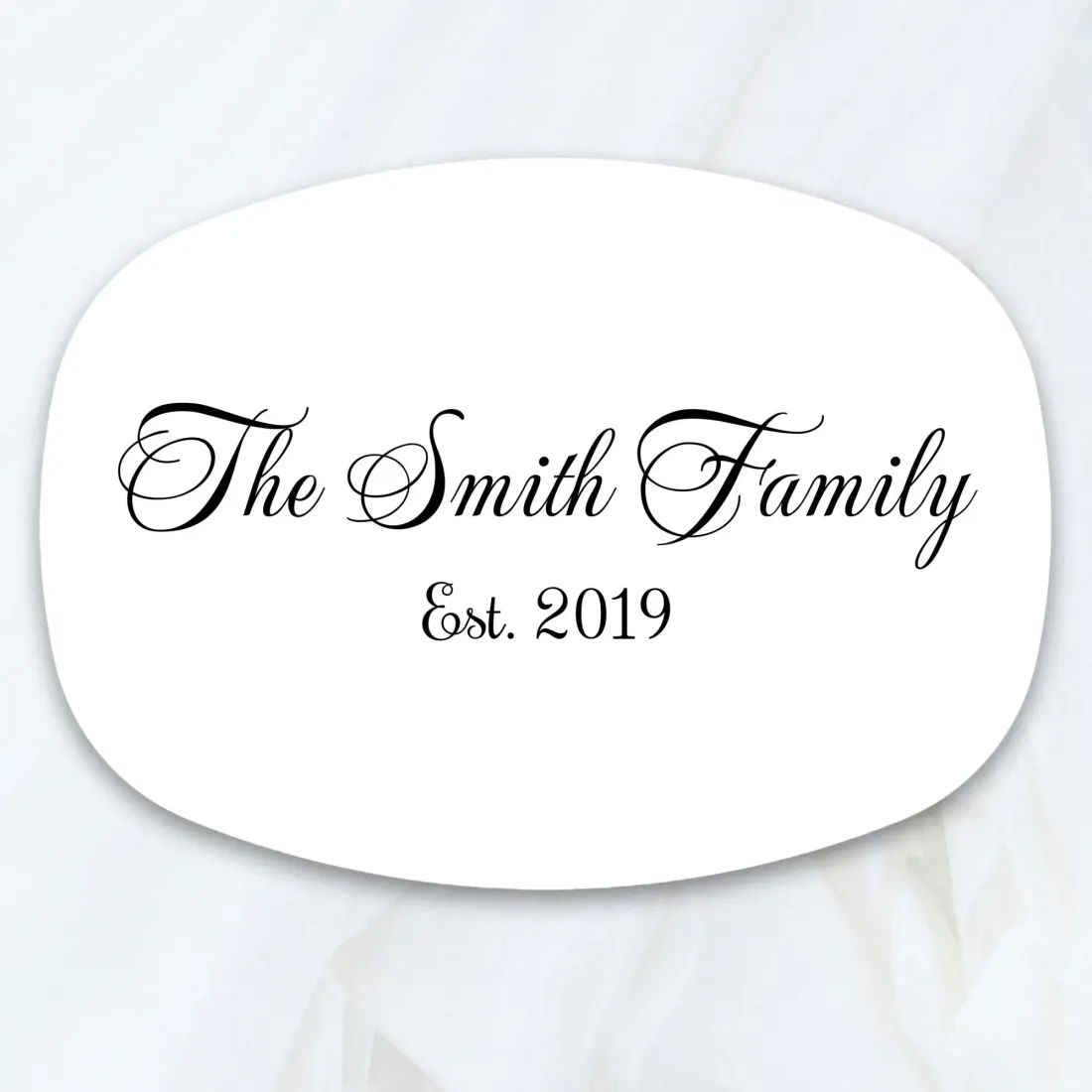 Personalized Family Name Oval Platter: Custom Elegant Celebration Home Decor Kitchenware Gift — photo 3