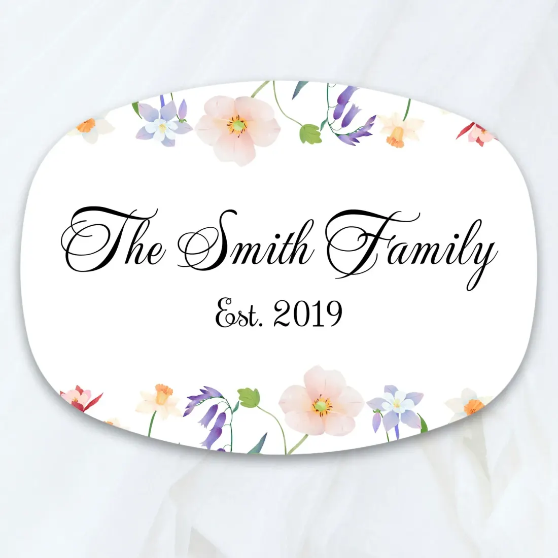 Personalized Family Name Oval Platter: Custom Elegant Celebration Home Decor Kitchenware Gift — photo 4