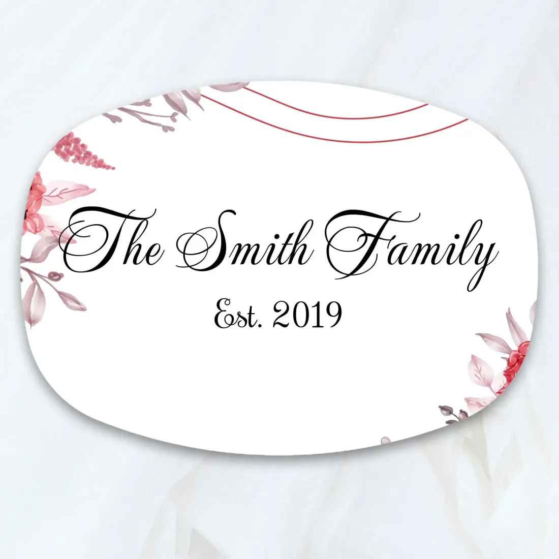 Personalized Family Name Oval Platter: Custom Elegant Celebration Home Decor Kitchenware Gift — photo 6