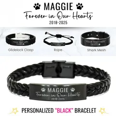 Personalized Pet Remembrance Bracelet: Forever In Our Hearts Jewelry, Custom Loss Gift thumbnail 1