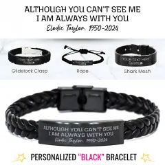 Personalized Memorial Bracelet: I’m Always with You Engraved Heartfelt Personalized Mens Gift thumbnail 1