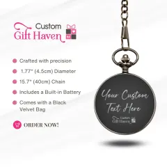 Personalized Confirmation Pocket Watch: Laser Engraved Christian Faith Gift, Custom Religious Jewelry thumbnail 2