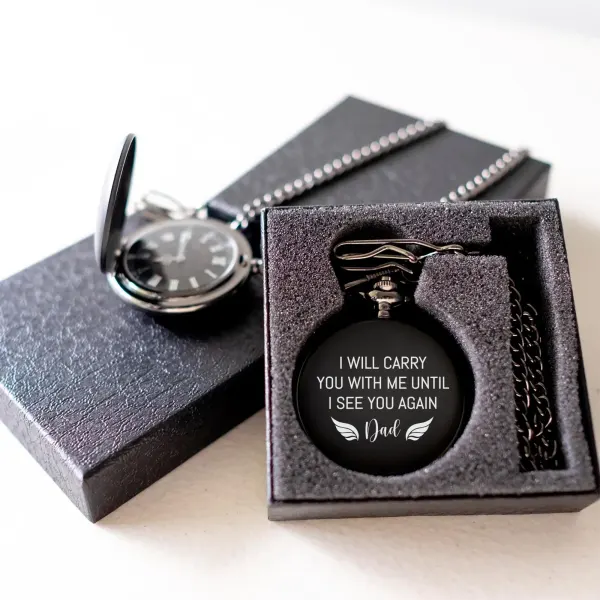 Personalized Memorial Pocket Watch: Custom Engraved Remembrance Jewelry Gift