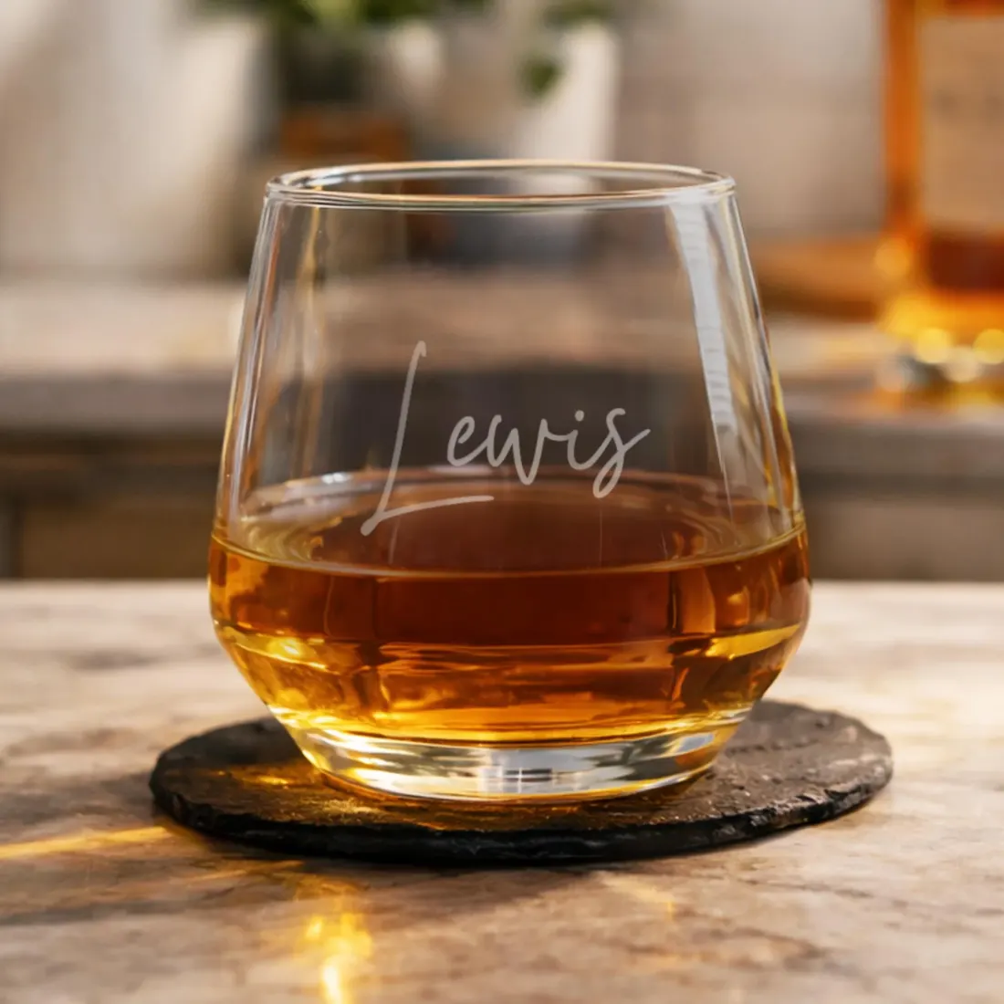 Custom Name Tumbler, Engraved Whiskey Glass, Personalised Cocktail Lover Barware