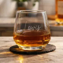 Custom Name Tumbler, Engraved Whiskey Glass, Personalised Cocktail Lover Barware thumbnail 1