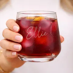 Custom Name Tumbler, Engraved Whiskey Glass, Personalised Cocktail Lover Barware thumbnail 2