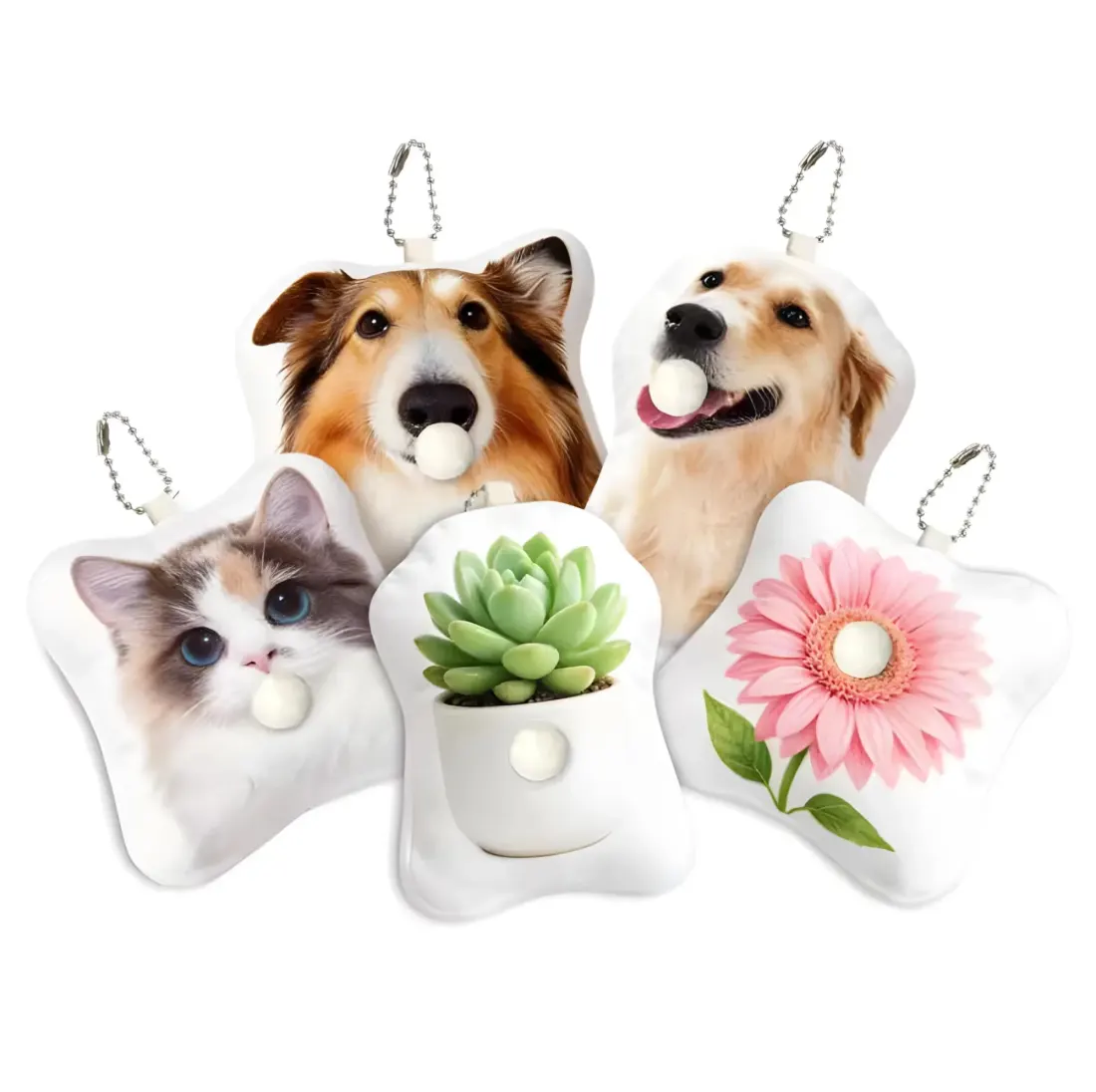 Custom Photo Keychain, Personalized Pet Portrait Keyring with Engraved Text — photo 3