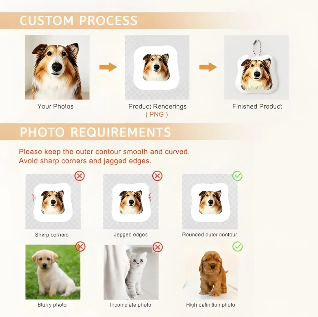 Custom Photo Keychain, Personalized Pet Portrait Keyring with Engraved Text — photo 6