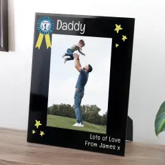 Personalized Black Glass Photo Frame, Daddy Gift, Custom Family Picture Frame thumbnail 1
