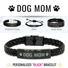 Personalized Dog Mom Bracelet: Custom Engraved Pet Name Jewelry, Mothers Day Present thumbnail 1