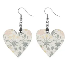Wooden Heart Dangle Earrings, Lightweight Boho Statement Jewelry, Hypoallergenic Hooks thumbnail 6