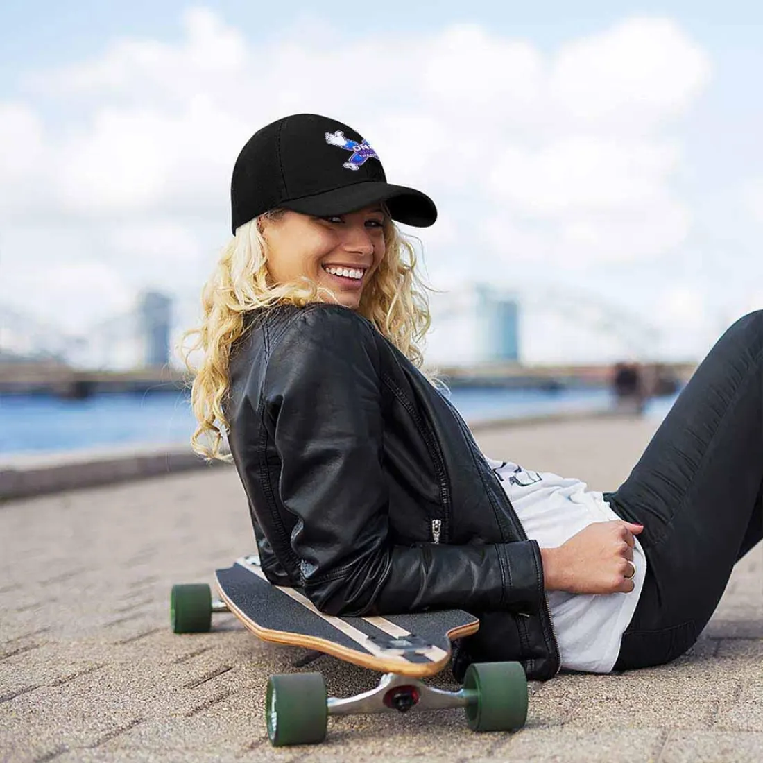 Personalized Black Baseball Cap, Custom Text Logo Name, Adjustable Streetwear Hat