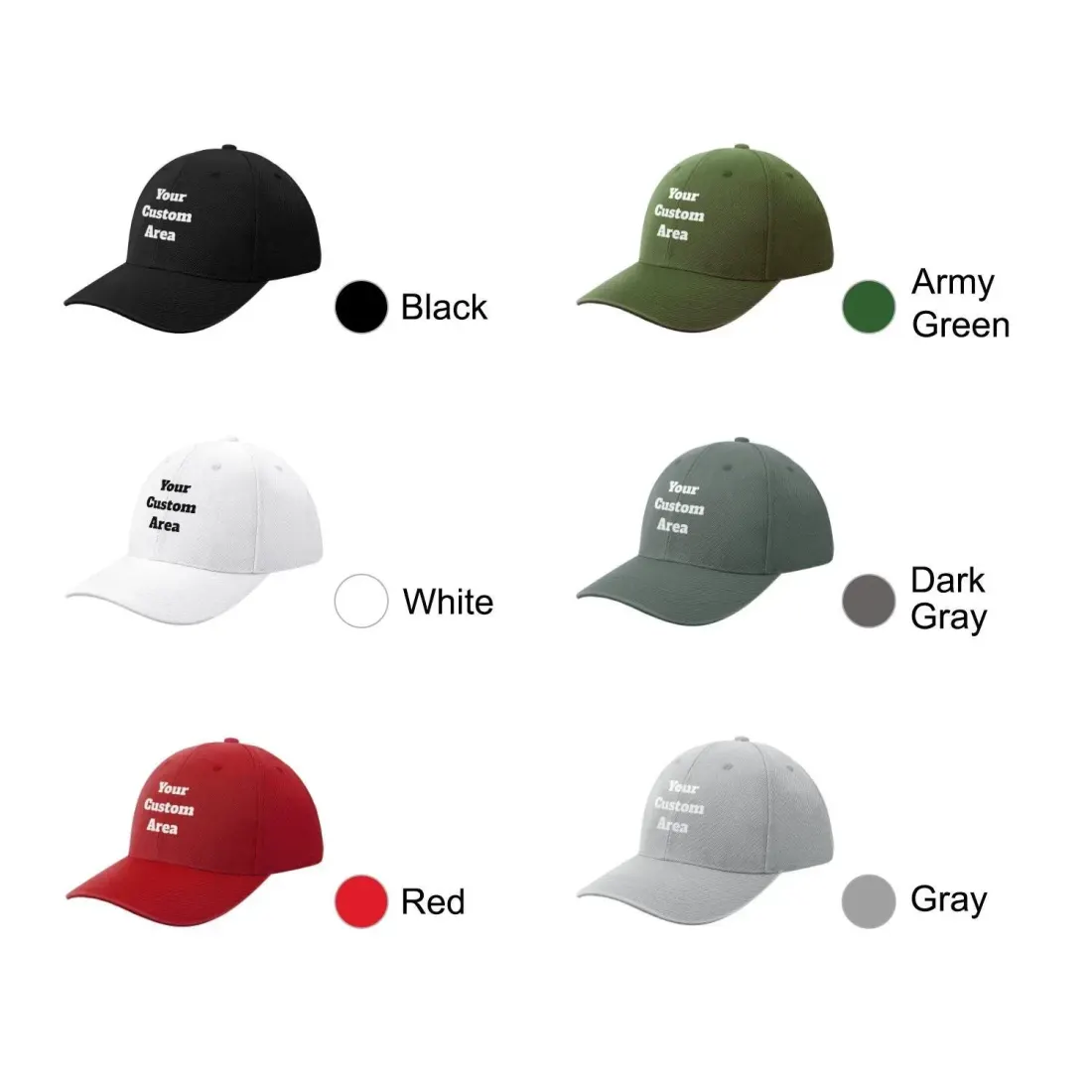 Personalized Black Baseball Cap, Custom Text Logo Name, Adjustable Streetwear Hat — photo 3