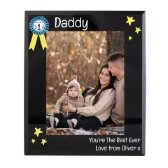 Personalized Black Glass Photo Frame, Daddy Gift, Custom Family Picture Frame thumbnail 5