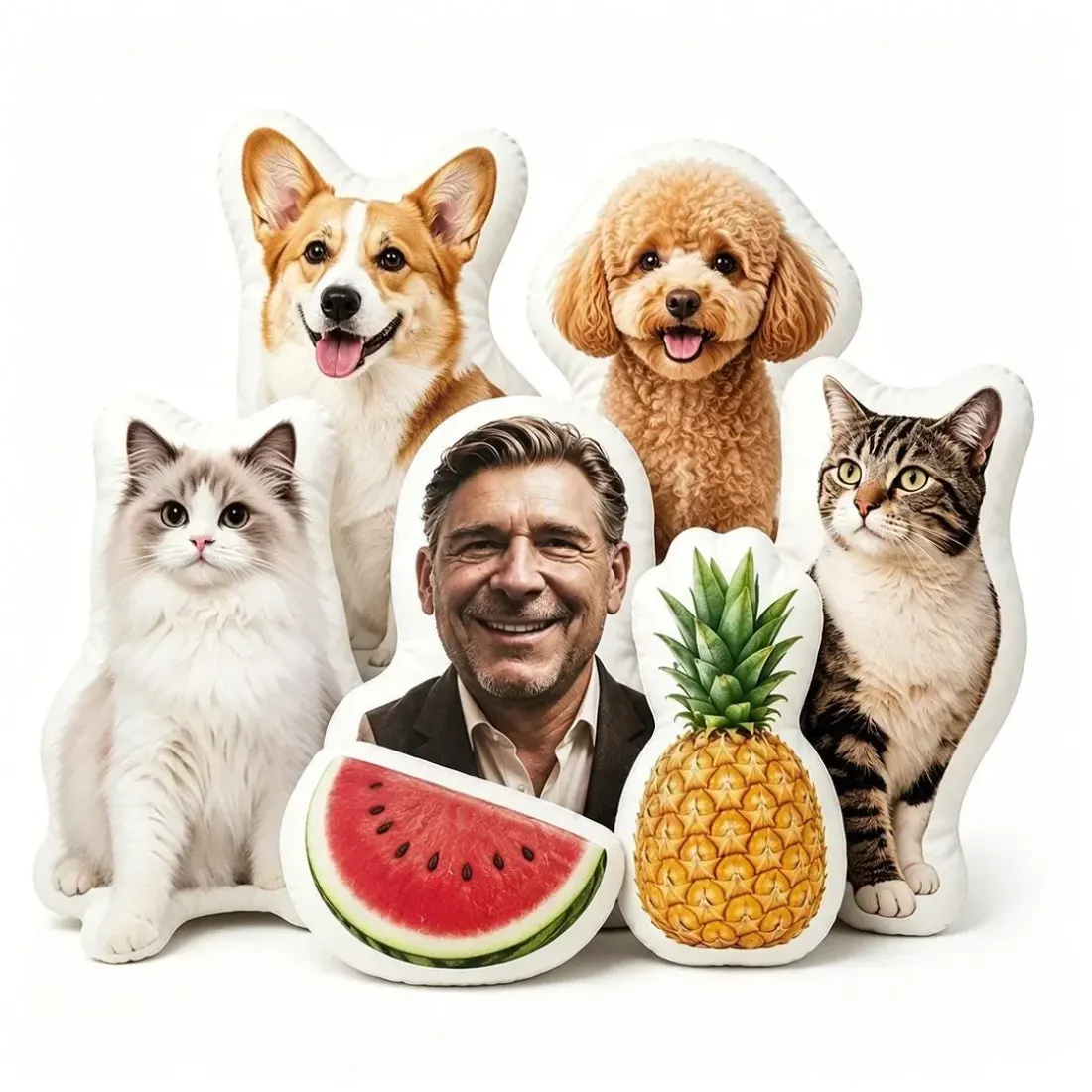 Custom Shaped Pillow, Personalized Photo Cushion, Cat Dog Lover Accent Pillow — photo 4
