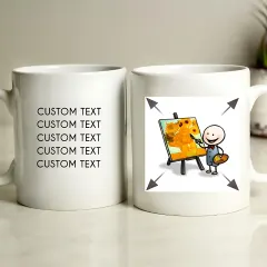 Personalised Photo Upload Mug, Custom Text Engraved Coffee Cup, Dog Dad Gift thumbnail 2