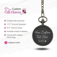 Custom Engraved Dad Pocket Watch: Personalized Father's Day Gift thumbnail 2