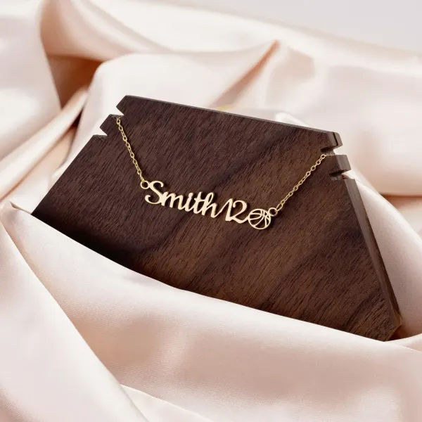 Personalized Sports Mom Name Necklace: Custom Stainless Steel Jewelry Gift
