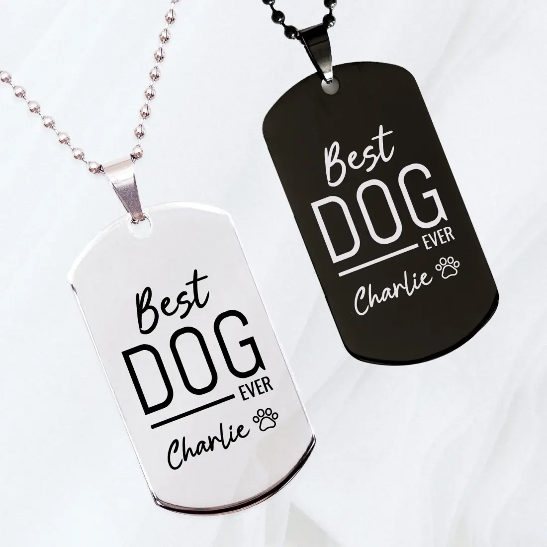 Personalized Dog Tag Necklace: Custom Laser Engraved Pet Lover Gift