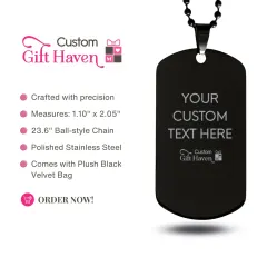 Personalized Dog Tag Necklace: Custom Laser Engraved Pet Lover Gift thumbnail 2