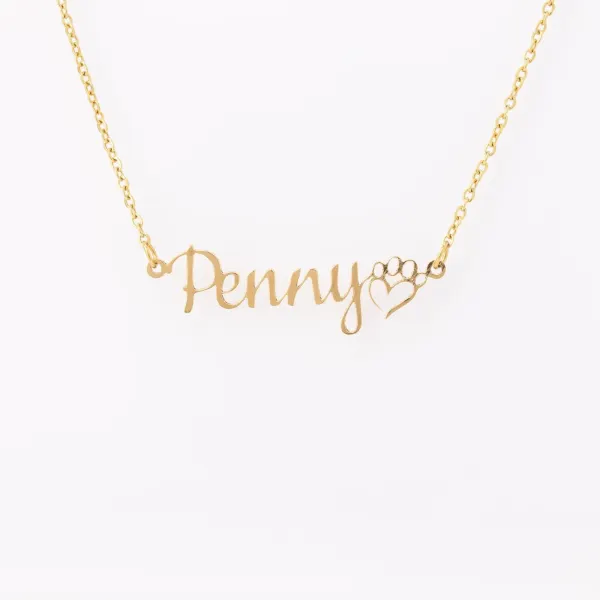 Personalized Dog Mom Paw Print Chain Necklace: Custom Pet Name Jewelry, Pet Lover Gift