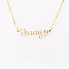 Personalized Dog Mom Paw Print Chain Necklace: Custom Pet Name Jewelry, Pet Lover Gift thumbnail 2