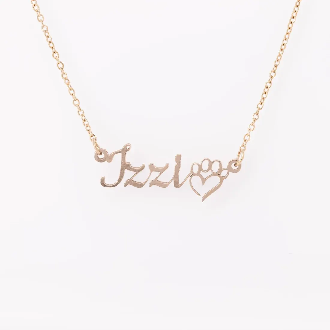 Personalized Dog Mom Paw Print Chain Necklace: Custom Pet Name Jewelry, Pet Lover Gift — photo 4